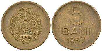 Румыния 5 бань (бани) 1957 KM 83.2 медь цинк никель 218-345
