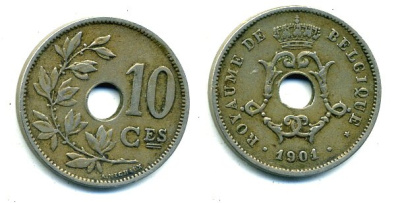 БЕЛЬГИЯ 10 САНТИМОВ 1901 04-135