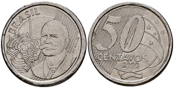 Бразилия 50 сентаво 2009 KM 651a нержавеющая сталь 216-1156
