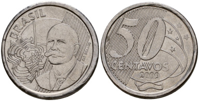 Бразилия 50 сентаво 2009 KM 651a нержавеющая сталь 216-1156
