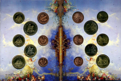 Олдерни набор из 8 монет 2004 1 евроцент-2 евро, европробники, в оригинальном буклете UNC 00-00-00