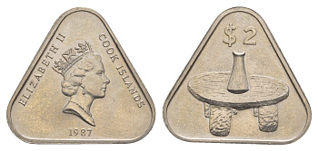 Острова Кука 2 доллара 1987 KM 38 медно-никель UNC 5010-1223