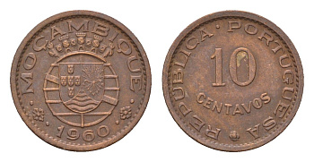 Мозамбик 10 сентаво 1960 KM 83 бронза 4588-1054