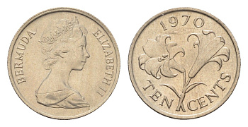 Бермудские острова (Бермуды) 10 центов 1970 KM 17 медно-никель UNC 4668-724