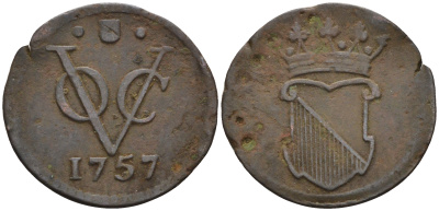 Нидерланды, Утрехт 1/2 дуит 1757   медь 4115-232
