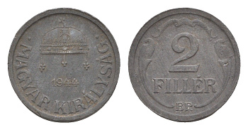 Венгрия 2 филлера 1944 BP KM 519 цинк 4658-361