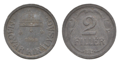 Венгрия 2 филлера 1944 BP KM 519 цинк 4658-361