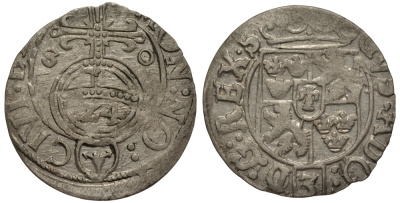 Польша, Эльблонг 1/24 талера (полторак) 1630 (16)30, Густав Адольф, Шведское правление (1626-1636), вес 0,96 гр., городской выпуск KM 11 серебро 1516-1232