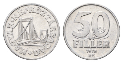 Венгрия 50 филлеров 1978 BP мост Елизаветы в Будапеште KM 574 алюминий UNC 54-832