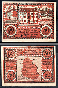 Бельшовиц (Пруссия, Верхняя Силезия) 50 пфеннигов 1921 Mehl Grabowski 104.1b-1/3 бумага UNC (пресс) 7556-48-4-1