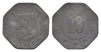 Нойштадт-ан-дер-Хардт 10 пфеннигов 1917 Funck 374.2, Men18 23348.2 цинк 4643-961