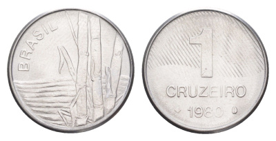 Бразилия 1 крузейро 1980 KM 590 нержавеющая сталь UNC 4644-466