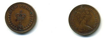 Великобритания 1/2 пенни 1971 Елизавета II (1952-2022) KM 914, Spink 4239 бронза 59-1315