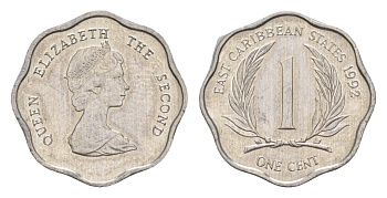 Восточные Карибы 1 цент 1992 KM 10 алюминий UNC 4649-121