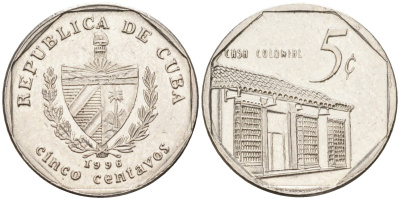 Куба 5 сентаво 1996 Casa colonire KM 575.2 сталь плакированная никелем 4588-856