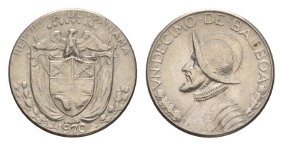 Панама 1/10 бальбоа (10 сентесимо) 1970 KM 10 медь плакированная медно-никелем 4644-134