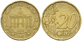 Германия 20 евроцентов 2002 KM 211 нордик 4146-1056