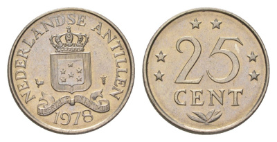 Нидерландские Антильские острова 25 центов 1978 KM 11 никель UNC 4627-714