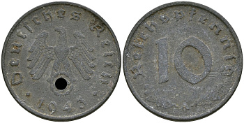 Германия 10 рейхспфеннигов 1943 A KM 101, J.371 цинк 4171-1052