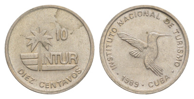 Куба 10 сентаво 1989 INTUR KM 415.2 медно-никель UNC 4644-669