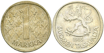 Финляндия 1 марка 1985 KM 49a медно-никель 4172-247