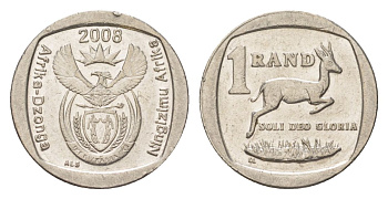 ЮАР 1 ранд 2008 KM 444 медь плакированная никелем 4627-531