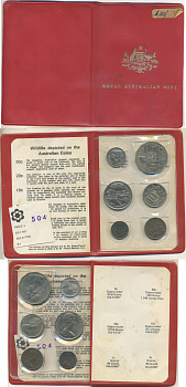 Австралия набор из 6 монет (1, 2, 5, 10, 20 и 50 центов) 1974 в оригинальной банковской упаковке KM MS7 (62, 63, 64, 65, 66 и 68) UNC 8-2-06-33