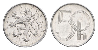Чехия 50 геллеров 1993 KM 3 алюминий UNC 4632-519