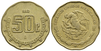 Мексика 50 сентаво 1993 KM 549 алюминиевая бронза 4610-626
