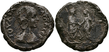 Римская Империя, Провинция Египет тетрадрахма 219 - 220 Юлия Павла, жена Элагабала / император с императрицей, Александрия Very fine (очень редкая) Kamp/Gansch 57.5 биллон 1073-9-86