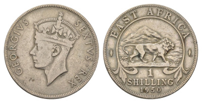 Британская Восточная Африка 1 шиллинг 1950 Георг VI (1936-1952) KM 31 медно-никель 4626-726