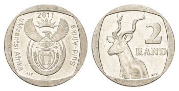 ЮАР 2 ранда 2011 KM 505 медь плакированная никелем 4628-324