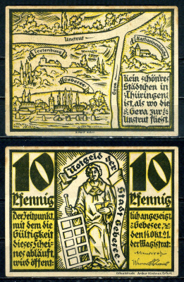 Гебезее (Пруссия, Саксония) 10 пфеннигов 1921 бумага UNC (пресс) 7555-51-4-1