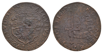 Испанские Нидерланды медаль в честь мира Восьмидесятилетнее войны (первой фазы) 1607 диаметр 30 мм, вес 5,84 гр медь 4127-1115