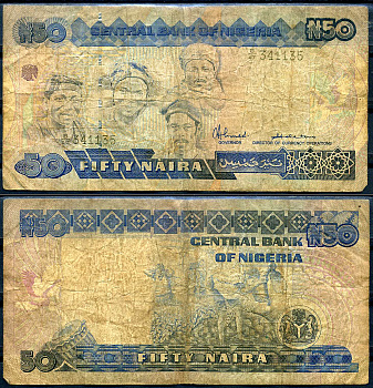 Нигерия 50 найра ND (1991-2000) Pick 27 a бумага 8592-13-2-1