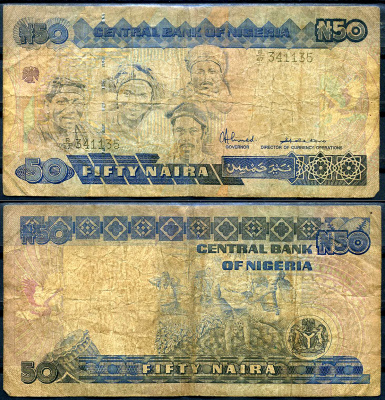 Нигерия 50 найра ND (1991-2000) Pick 27 a бумага 8592-13-2-1