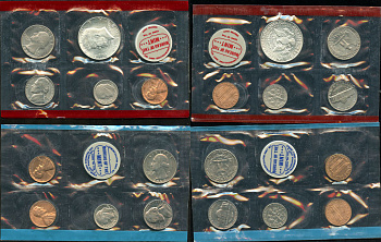 США официальные наборы из 10 монет и 2 жетона монетного двора 1968 D, P, Джон Кеннеди KM MS 121 серебро  UNC  8-2-03-20