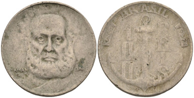 Бразилия 100 рейс 1937 Маркиз Тамандаре KM 536 медно-никель 4115-616