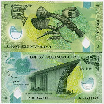 Папуа-Новая Гвинея 2 кина 2007 signatures: Kamit & Tossali Pick 28 а пластик UNC (пресс) 449-20-2