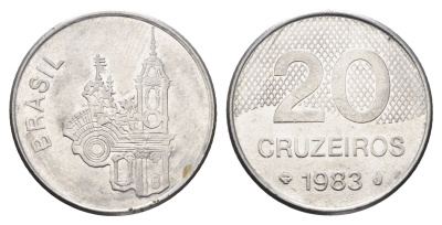 Бразилия 20 крузейро 1983 собор KM 593.1 нержавеющая сталь 4663-553