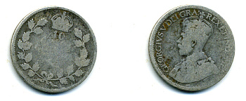 КАНАДА 10 ЦЕНТОВ 19ХХ ГЕОРГ V серебро 46-1048