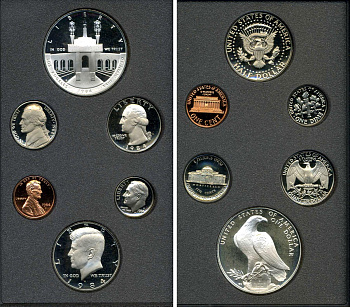США набор из 6 монет 1984 в оригинальной пластиковой упаковке, коробка серебро PROOF 00-00