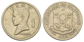Филиппины 1 песо (писо) 1972 Хосе Рицаль KM 203 медь цинк никель 4667-611