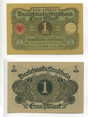 ГЕРМАНИЯ 1 МАРКА 1920 1 МАРТА 1920, ВЕЙМАРСКАЯ РЕСПУБЛИКА Pick 58 бумага UNC (ПРЕСС) 7217-40-1