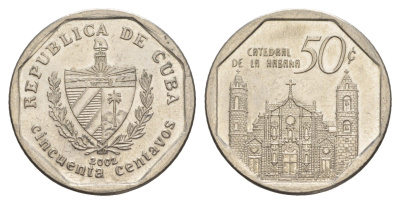 Куба 50 сентаво 2002 площадь в Тринидаде KM?578.2 сталь плакированная никелем 4646-437