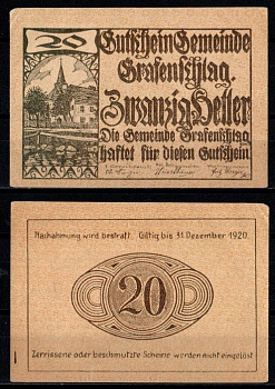 Австрия, Графеншлаг 20 геллеров 1920 Jaksc/Pick JPR0255-20 бумага 2193-6-4-2