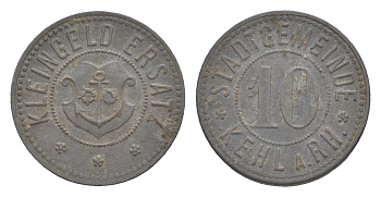 Кель-на-Рейне 10 пфеннигов ND Funck 235.4, Men18 16127.3 цинк 4636-1114