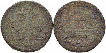 Россия деньга 1744 Елизавета (1741-1761), Красный монетный двор Биткин 352 медь 261-415