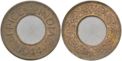 Британская Индия 1 пайс 1944 Георг VI (1936-1952) KM 533 бронза 33-1047