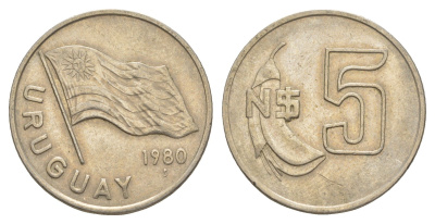 Уругвай 5 песо 1980 KM 75 медь цинк никель 4637-121